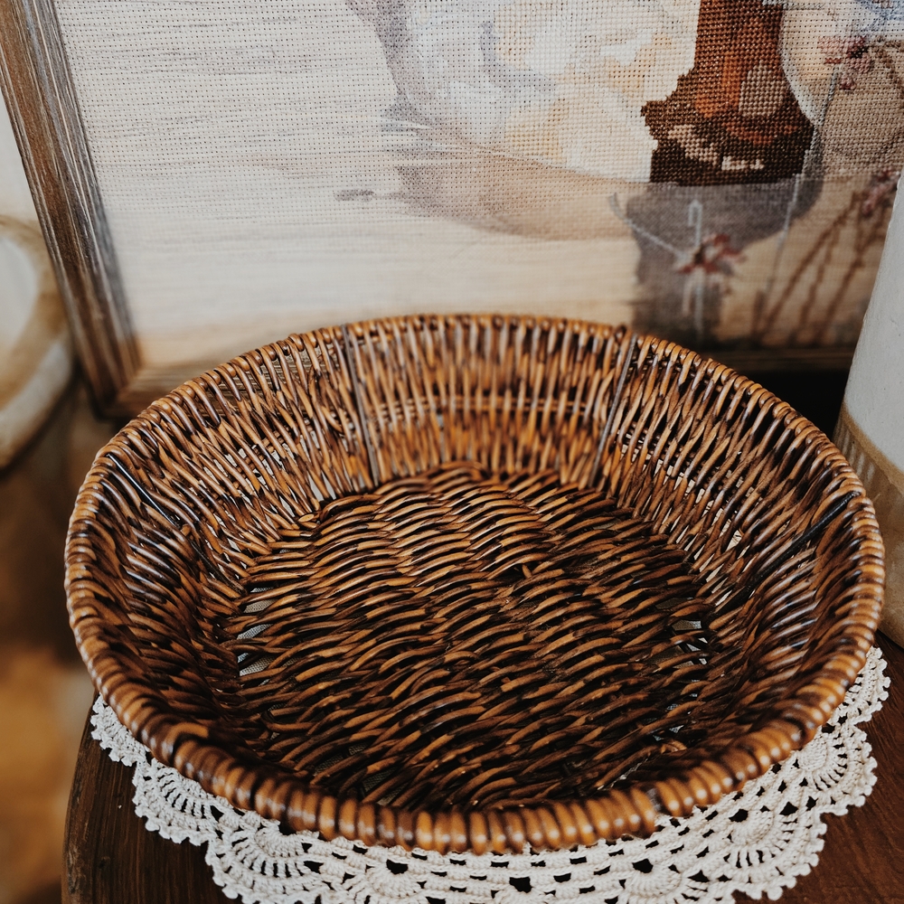 Woven Rattan Brown Basket - Picture 2 of 3